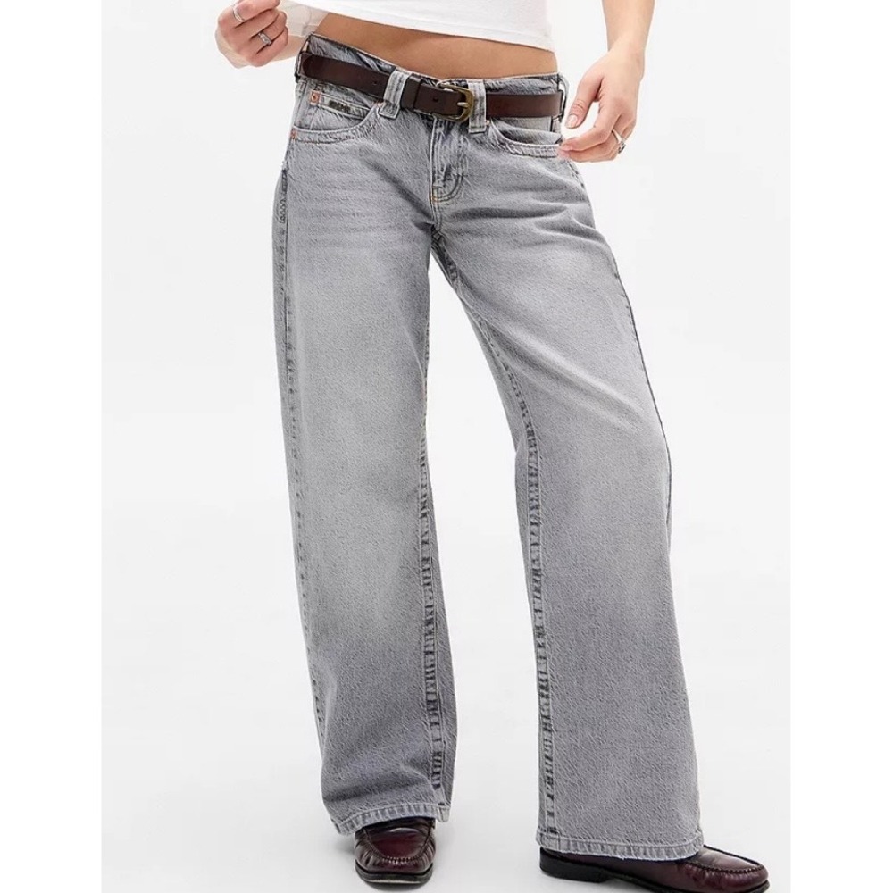 BDG Urban Outfitters Kayla Lowrider Jeans 31 Grey Low Rise Slouchy Boyfriend NWT
